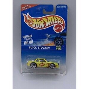 Hot Wheels Buick Stocker Diecast Car #472 Yellow Speedway Styling 1997 New